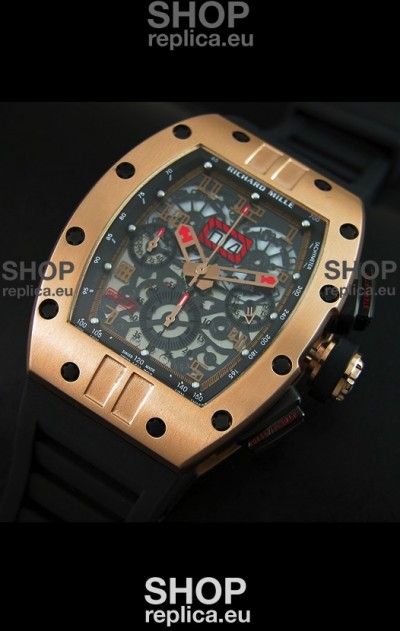 Richard Mille RM011 Filipe Massa Pink Gold on Titanium Casing Swiss Replica Watch