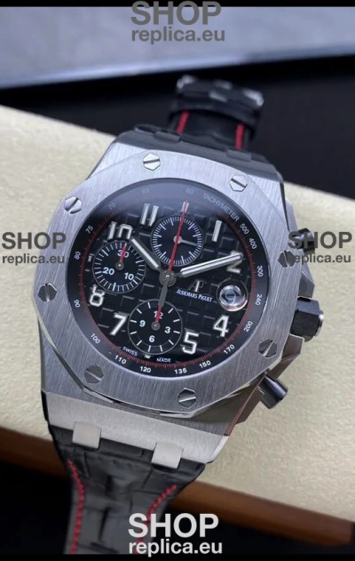 Audemars Piguet Royal Oak Offshore Black Dial Chronograph 1:1 Mirror Replica Watch - 904L Steel