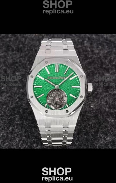 Audemars Piguet Royal Oak Flying Tourbillon 41mm Green Dial in 904L Casing - Green Tapisserie Dial