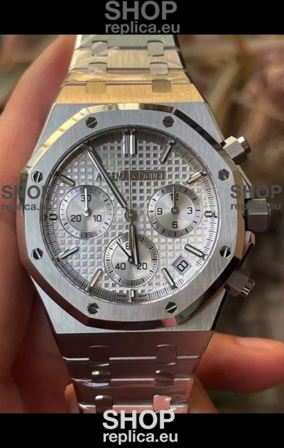 Audemars Piguet Royal Oak Chronograph 1:1 Mirror Replica - 904L Steel in White Dial 41MM