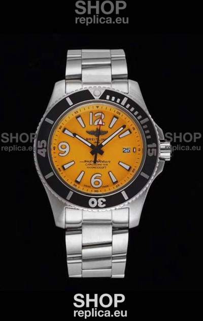 Breitling Superocean Automatic 44 Steel - Yellow Dial 1:1 Mirror Replica