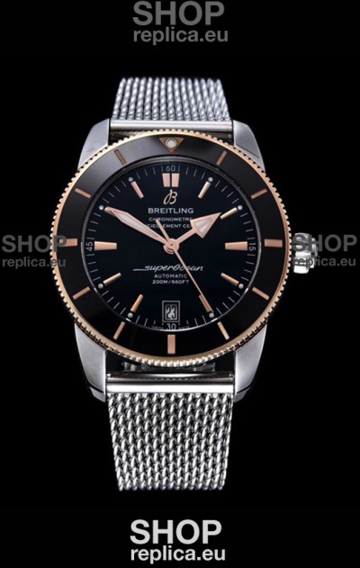 Breitling SuperOcean Heritage II 44MM Black Dial Two Tone 904L Steel 1:1 Mirror Replica