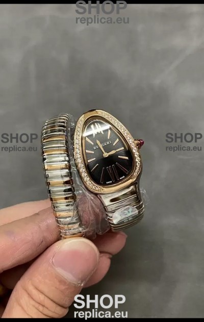 Bvlgari Serpenti Edition Two Tone Casing Diamonds Bezel Watch in 1:1 Mirror Quality