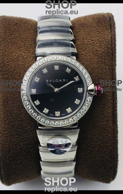 Bvlgari LVCEA Edition Watch in Stainless Steel Black Dial - 1:1 Mirror Replica