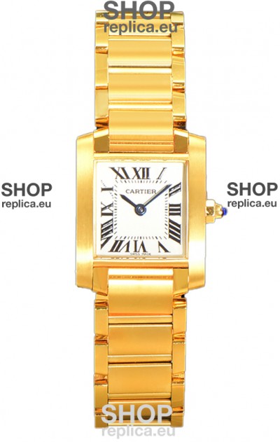 Cartier Tank Francaise Yellow Gold Swiss Quartz Replica Watch 25.70MM