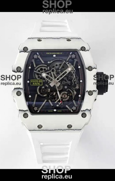 Richard Mille RM35-01 Rafael Nadal Carbon Fiber Casing with Genuine Tourbillon Super Clone Watch 