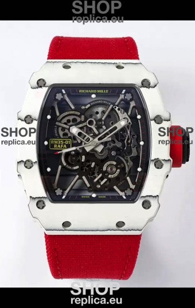 Richard Mille RM35-01 Rafael Nadal Carbon Fiber Casing with Genuine Tourbillon Super Clone Watch 