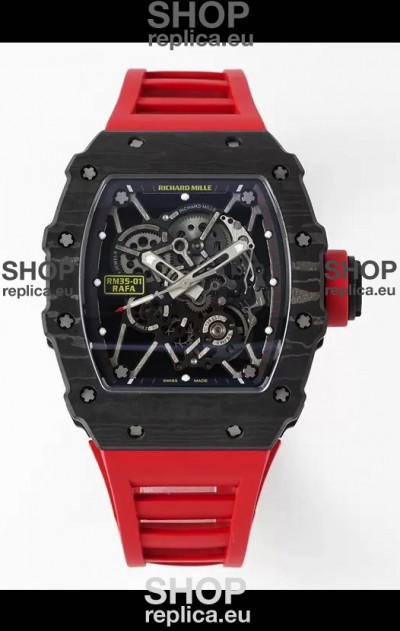 Richard Mille RM35-01 Rafael Nadal Carbon Fiber Casing with Genuine Tourbillon Super Clone Watch 