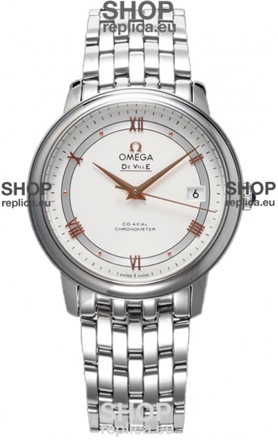Omega De Ville Co-Axial Chronometer 36.8MM Swiss Replica Watch in White Dial