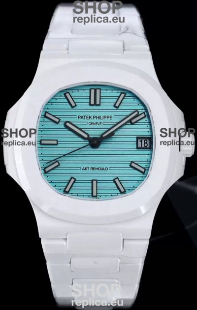 Patek Philippe Nautilus 5711 AET Remould White Ceramic Edition Green Dial Swiss Replica Watch