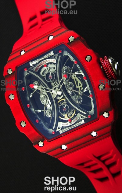 Richard Mille RM53-01 Pablo Mac Donough Red Carbon Case Swiss Replica Watch 