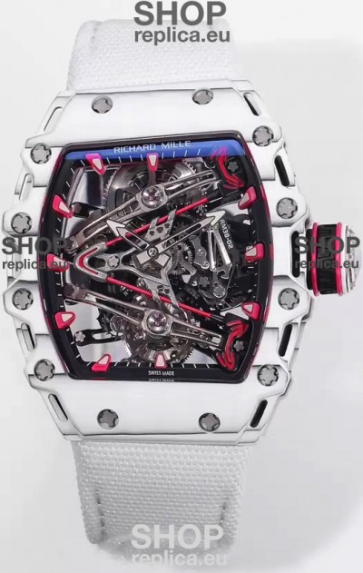 Richard Mille RM38-02 Carbon Casing Bubba Watson White Nylon Tourbillon Movement 1:1 Mirror Replica