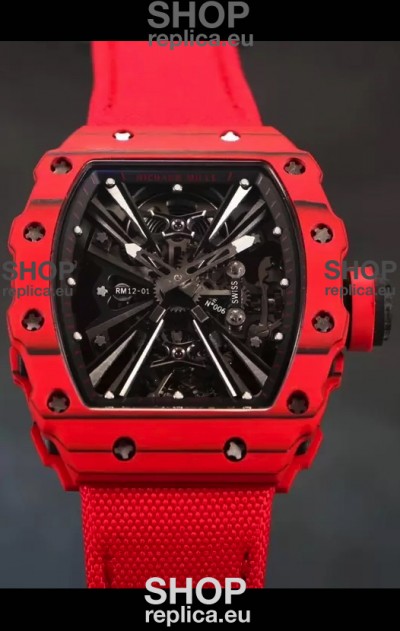 Richard Mille RM12-01 Carbon Fiber Case Genuine Tourbillon Movement 1:1 Mirror Replica Watch