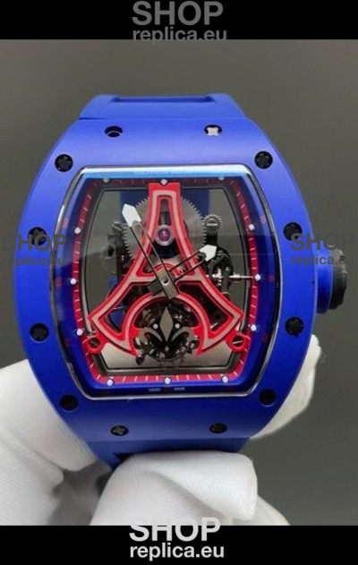 Richard Mille RM52-03 Paris Saint-Germain Tourbillon Blue Ceramic Swiss Replica Watch 