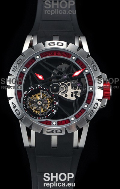 Roger Dubuis Excalibur Spider Flying Tourbillon Skeleton Titanium Casing 1:1 Mirror Swiss Watch