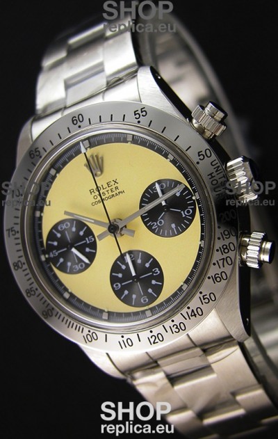 Rolex Daytona Vintage REF 6264 Off-White Dial Swiss Replica Watch - 904L Steel Watch 