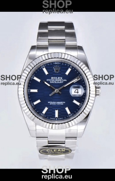 Rolex Datejust Cal.3235 Movement 1:1 Mirror Replica 904L Steel 41MM - Blue Fluted Motif Dial