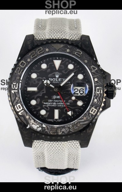 Rolex GMT Masters II Super Clone DiW Edition Swiss Replica Lightweight Carbon Casing Watch 