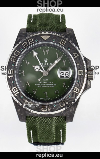 Rolex GMT Masters II Super Clone DiW Edition Swiss Replica Lightweight Carbon Casing Watch 