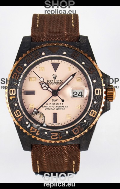 Rolex GMT Masters II Super Clone DiW Edition Swiss Replica Lightweight Carbon Casing Watch 