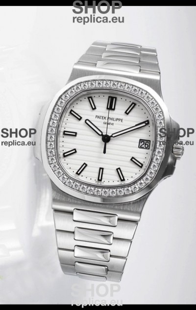 Patek Philippe Nautilus 5711 Swiss Replica Watch - 1:1 Mirror Quality with Diamonds Bezel