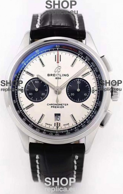 Breitling Premier B01 Chronograph 42 Edition Watch 1:1 Mirror Quality in Steel White Dial 