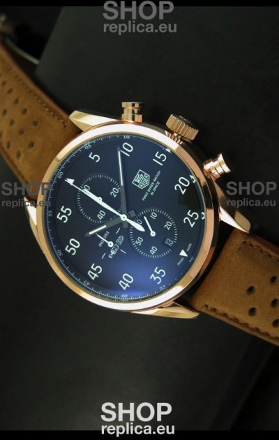 Tag Heuer Carrera 1887 SpaceEX Edition Japanese Quartz Watch in Pink Gold