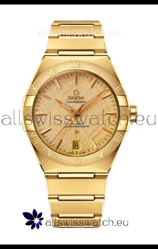Omega Co-Axial Constellation Yellow Gold Meteorite Dial 1:1 Mirror Replica 41MM