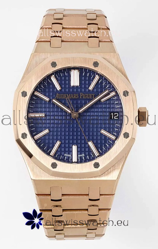 Audemars Piguet Royal Oak 15510 50th Anniversary 41MM Blue Dial Rose Gold 41MM 1:1 Mirror Replica