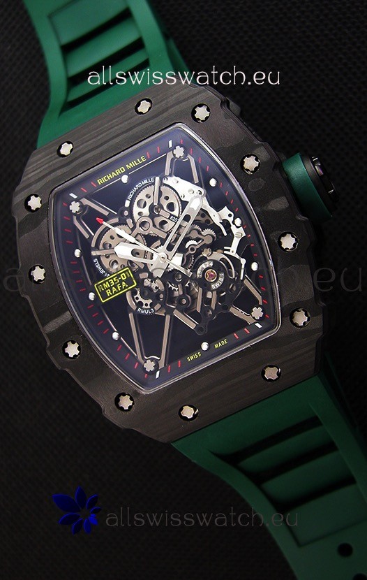Richard Mille RM35-01 Rafael Nadal Forged Carbon Case with Green Strap 