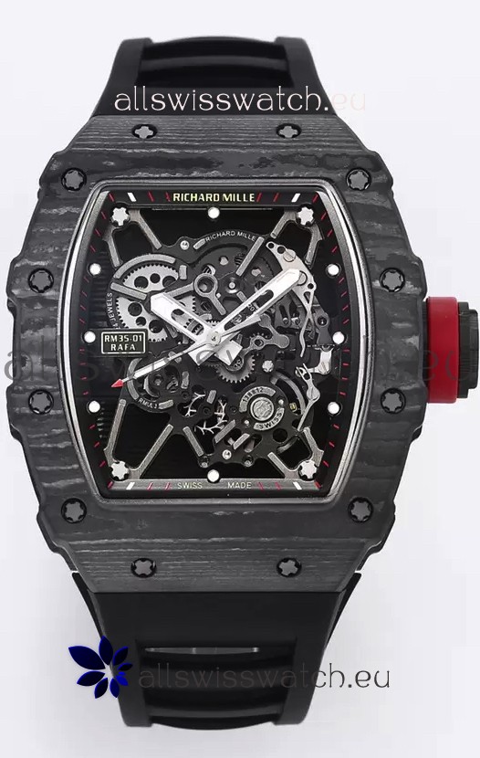 Richard Mille RM35-01 Rafael Nadal Carbon Fiber Casing with Genuine Tourbillon Super Clone Watch