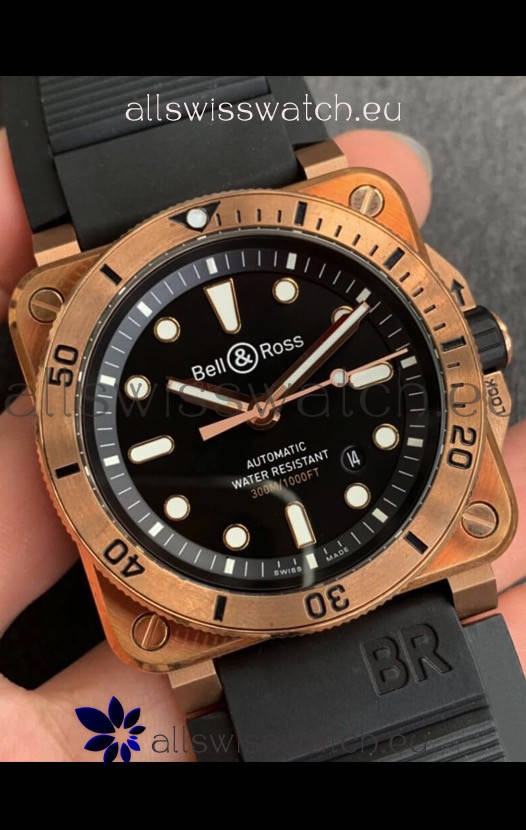 Bell & Ross BR03-92 Diver Rose Gold Swiss Replica Watch 1:1 Mirror Replica