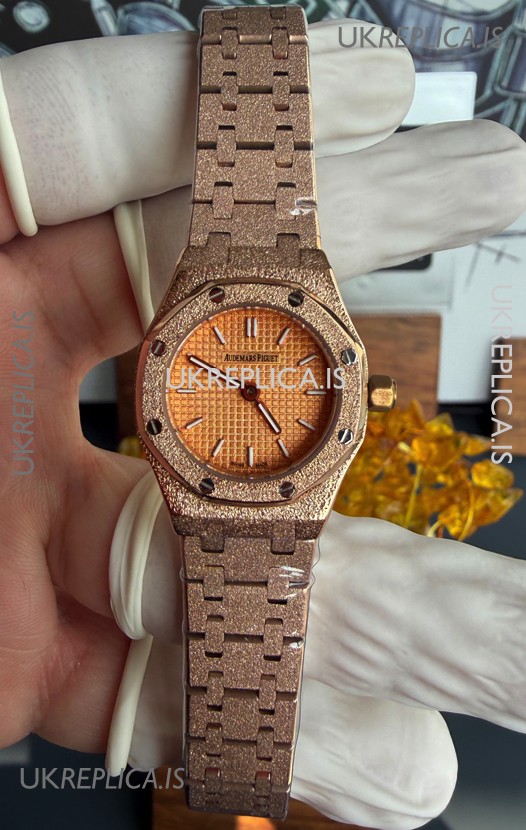 Royal Oak 67630OR Frosted Mini 23MM Rose Gold Super Clone Watch 