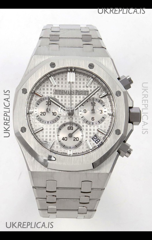 Royal Oak Chrono 26240 White Dial FREE SPRUNG MVMNT Steel Caing Super Clone Watch 