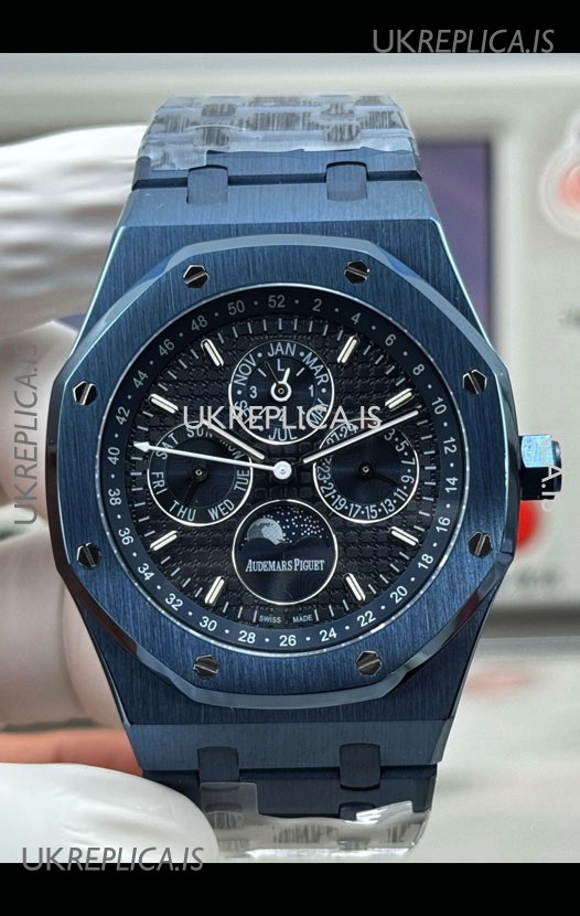 Royal Oak Perpetual Calendar Super Clone Blue Ceramic Replica Watch