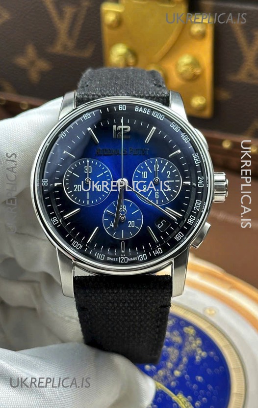 AP CODE 11.59 26393ST Chrono Blue Dial Fabric Strap Super Clone Watch 
