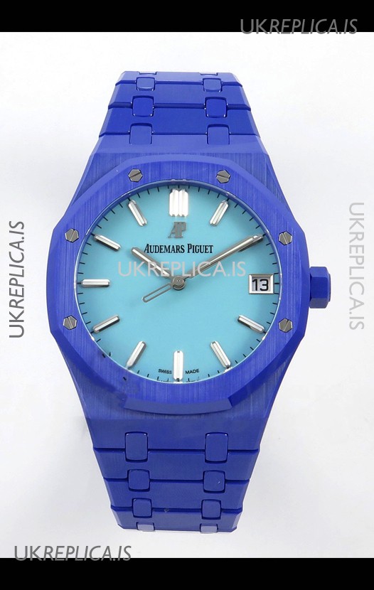 Royal Oak 15500 Tiffany Blue Dial & Blue Ceramic Super Clone Watch 
