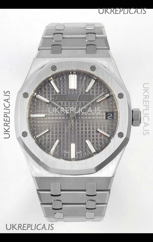 Royal Oak 15510 41mm Grey Dial 904L Steel Strap Super Clone Watch 