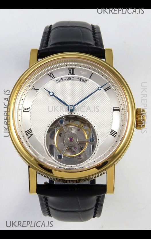 Breguet Classique Tourbillon Yellow Gold Roman Dial Super Clone Watch 