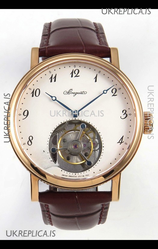 Breguet Classique Tourbillon Rose Gold Numerals Dial Super Clone Watch 