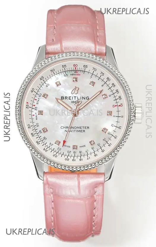 Navitimer Automatic 36 Pearl Dial Steel Casing Super Clone Watch 