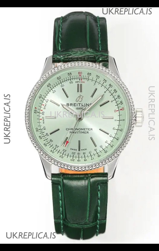 Navitimer Automatic 36 Green Dial Steel Casing Super Clone Watch 