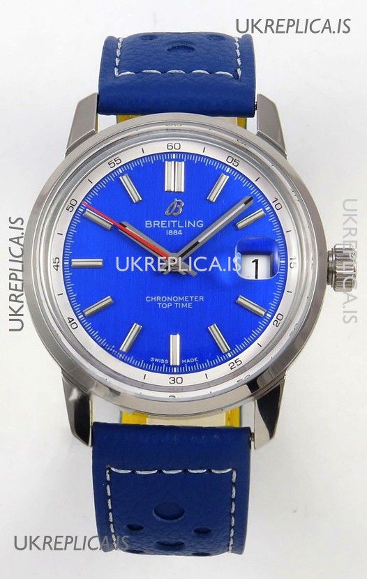 Top Time B31 38mm Blue Dial Red Seconds Hands Super Clone Watch 