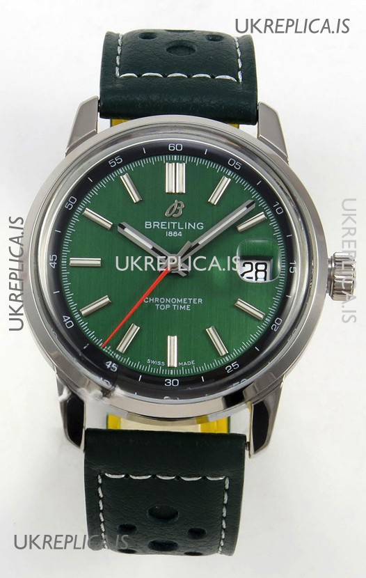Top Time B31 38mm Green Dial Red Seconds Hands Super Clone Watch 