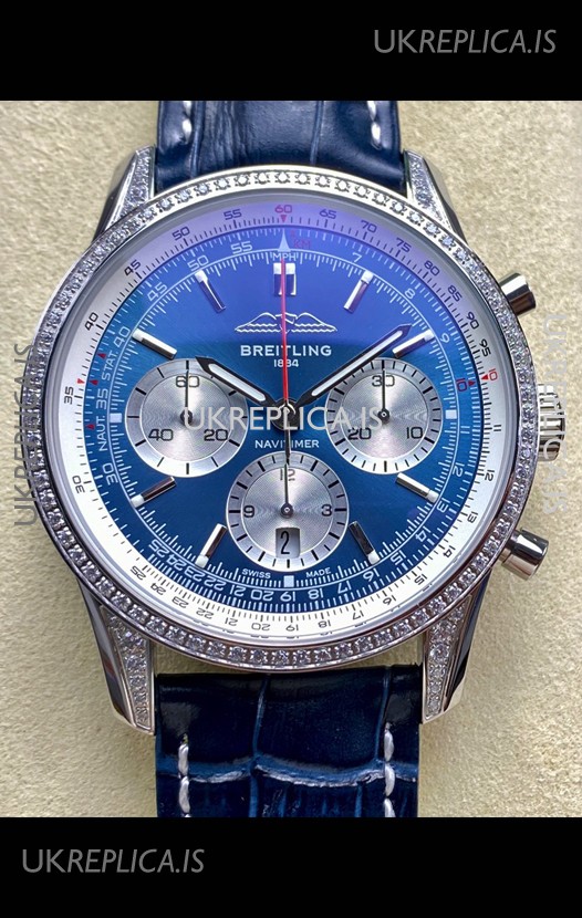 Breitling Navitimer B01 43MM Stainless Steel Blue Dial Super Clone Watch 