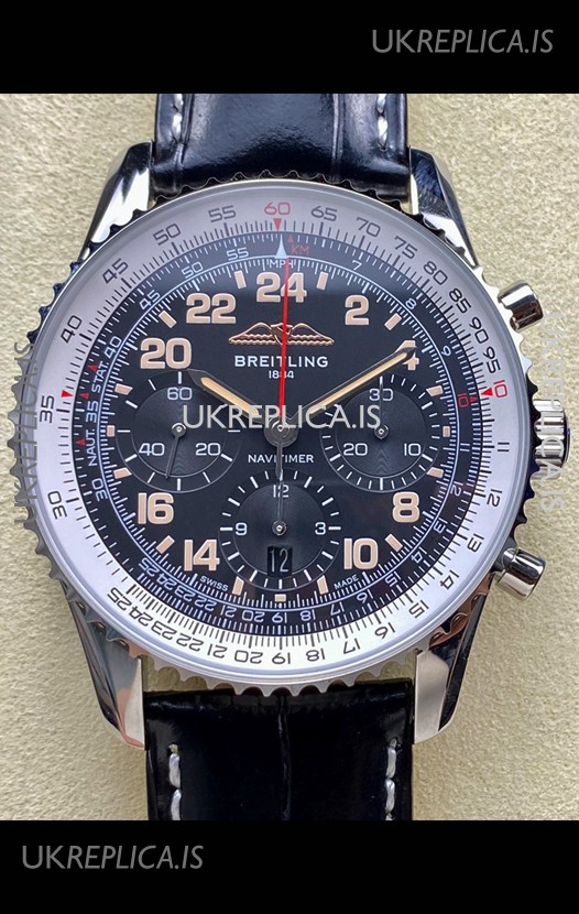Breitling Navitimer B02 Stainless Grey Dial Swiss Replica Watch 