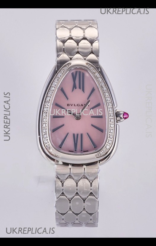 Serpenti Seduttori Pink Pearl dial in Steel Casing Super Clone Watch