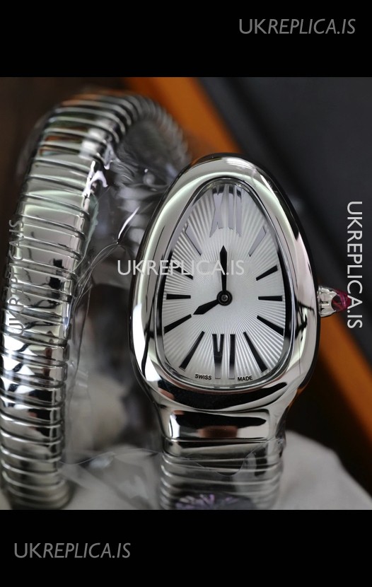 Serpenti Stainless Steel White Dial Super Clone Watch