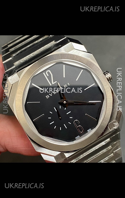 Octo Finissmo 7MM Thick Black Dial Super Clone Watch 