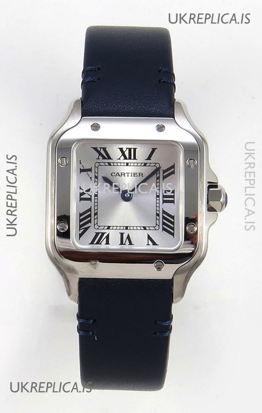 Cartier Santos Swiss Quartz 27MM Steel Leather Strap Super Clone Watch
